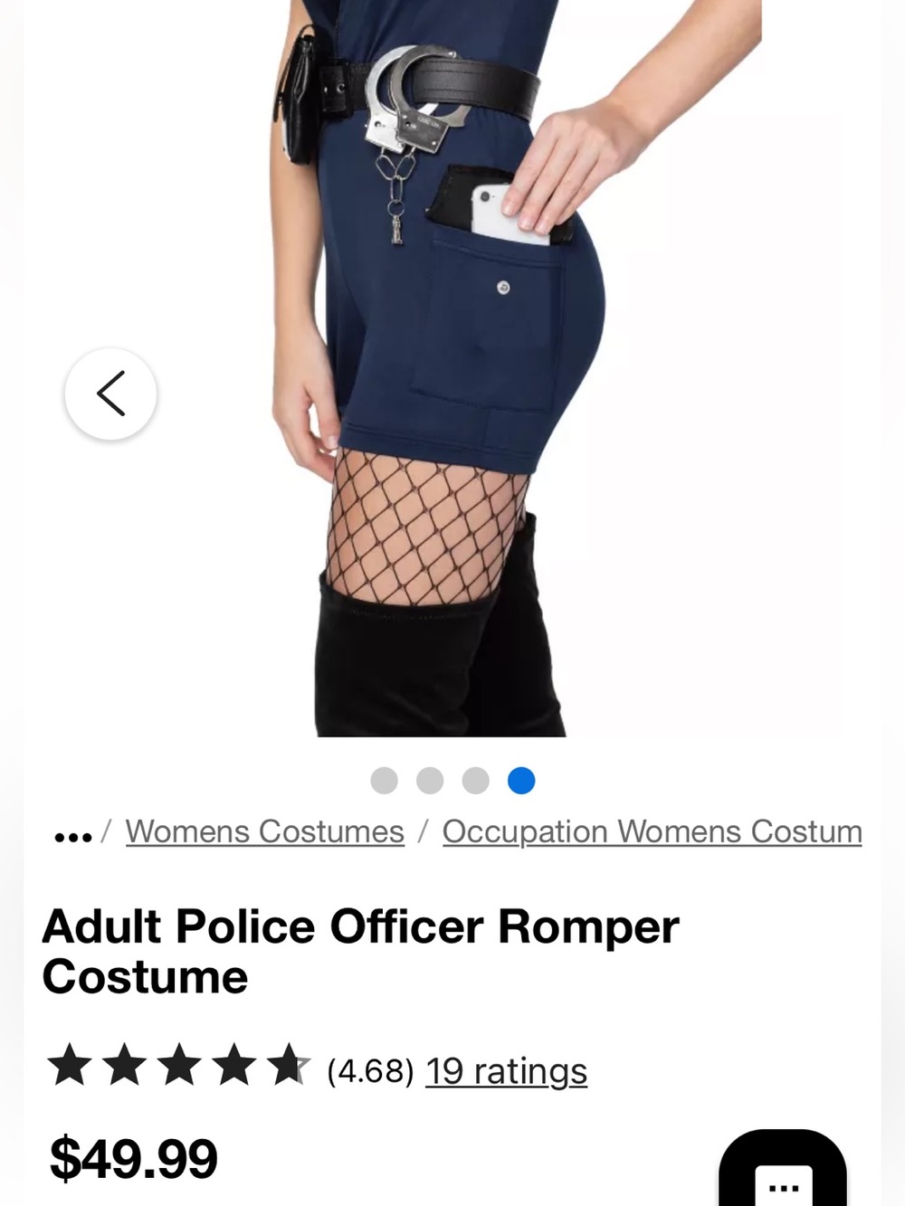 🌙 Spirit Navy Police-Inspired Women’s Romper Costume Extra Small - Picture 4 of 9